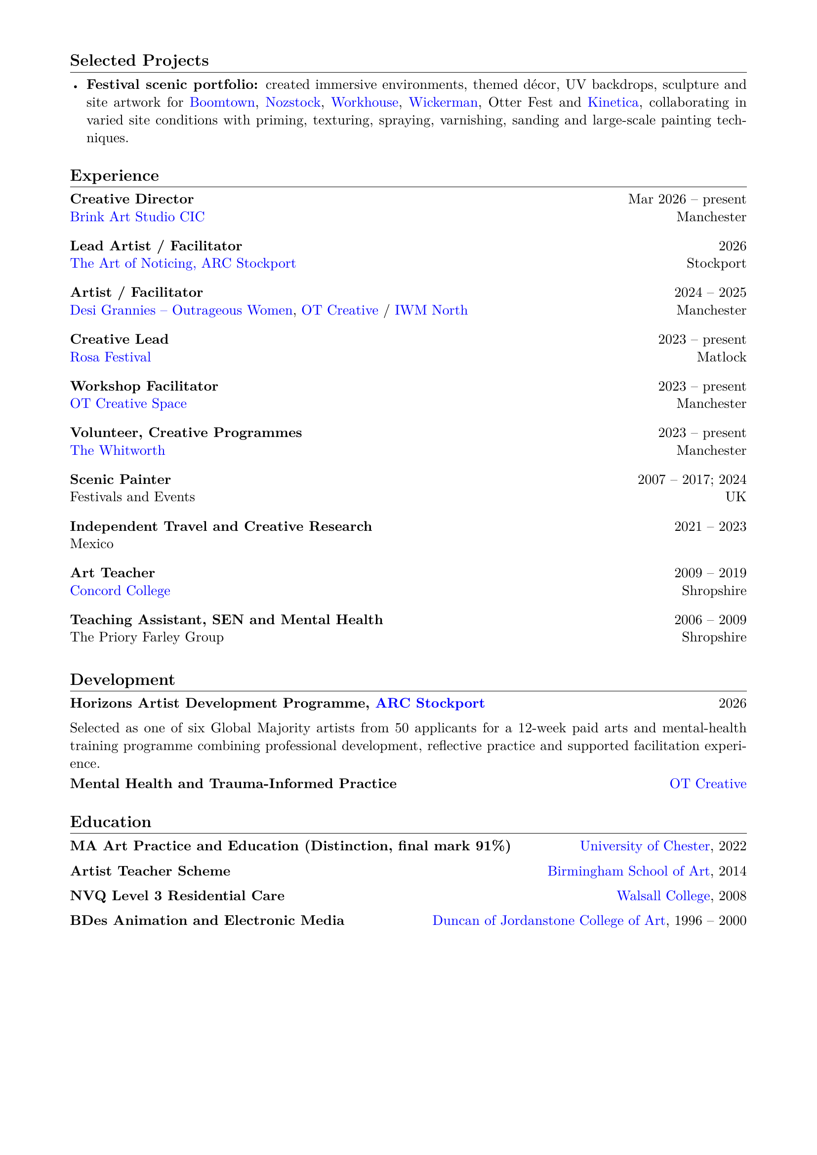 Rabia Saleemi artist CV, page 2 of 2